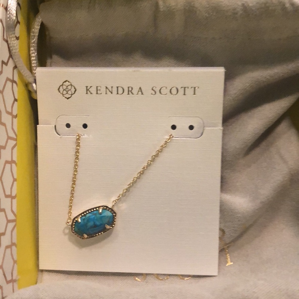KENDRA SCOTT - Elisa Gold Pndnt Necklace Turquoise - Picture 2 of 2